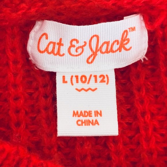 KIDS Red Cable Knit Cunky Long Sleeve Soft Sweater Unisex - Picture 2 of 12